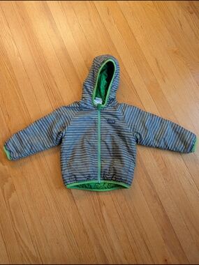 Patagonia Kids Reversible Striped Hooded Jacket - Size 3T
